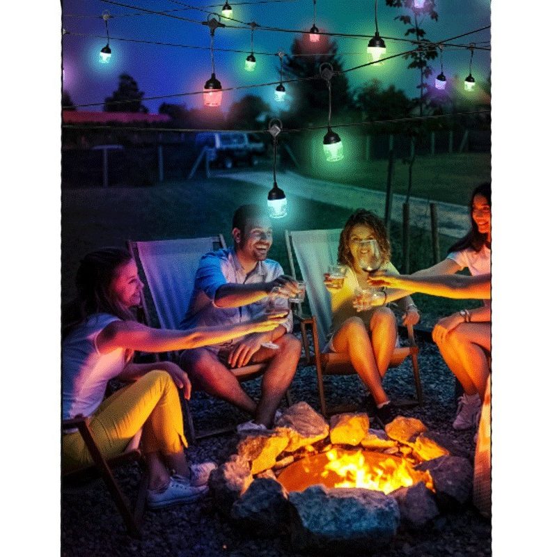 DRIWEI Catena luminosa luci esterni a LED RGB 14 lampadine impermea...