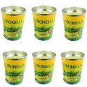 6x CANDELA ALLA CITRONELLA PROFUMATE IN CERA ANTIZANZARE ESTERNI ESTATE GIARDINO