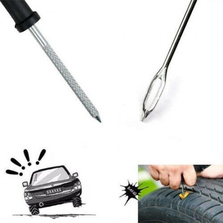 KIT RIPARAZIONE FORATURA RIPARA GOMME PNEUMATICI STRISCE AUTO MOTO CAMPER RUOTA