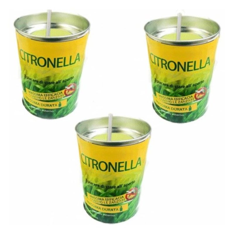 Hongu 3x CANDELA ALLA CITRONELLA PROFUMATE IN CERA ANTIZANZARE ESTE...