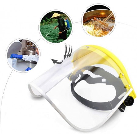 VISIERA PROTETTIVA MASCHERA VISO OCCHI TRASPARENTE CON CALOTTA REGOLABILE