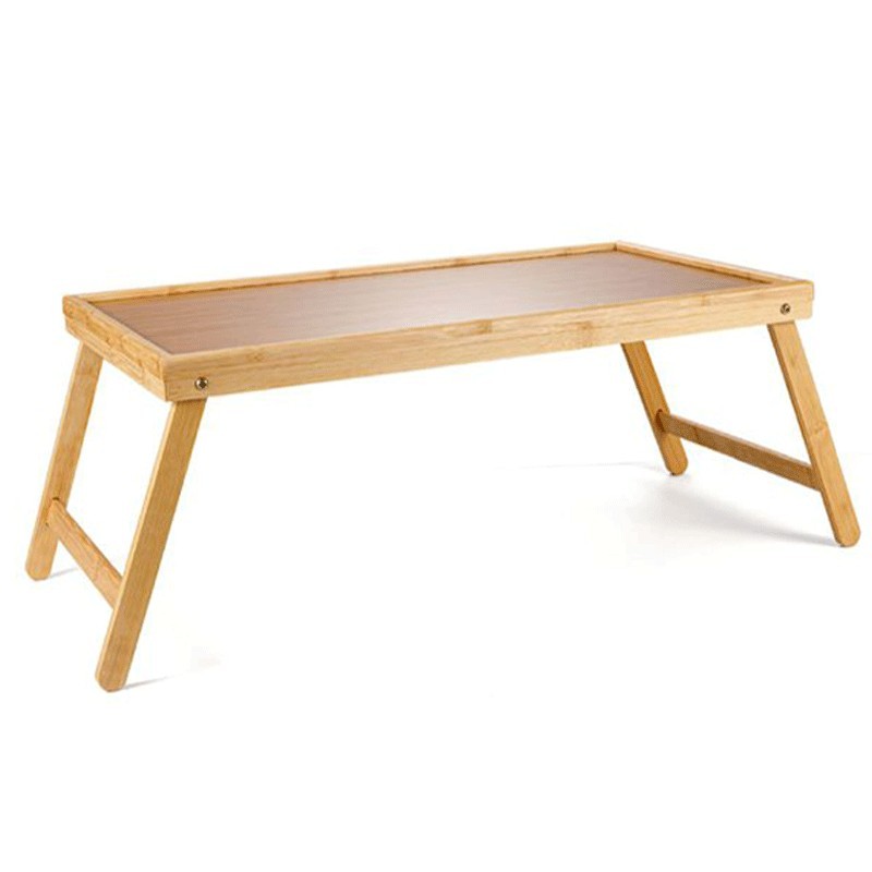 Vassoio da letto in bamboo multiuso colazione 50x30 cm con piedi richiudibili