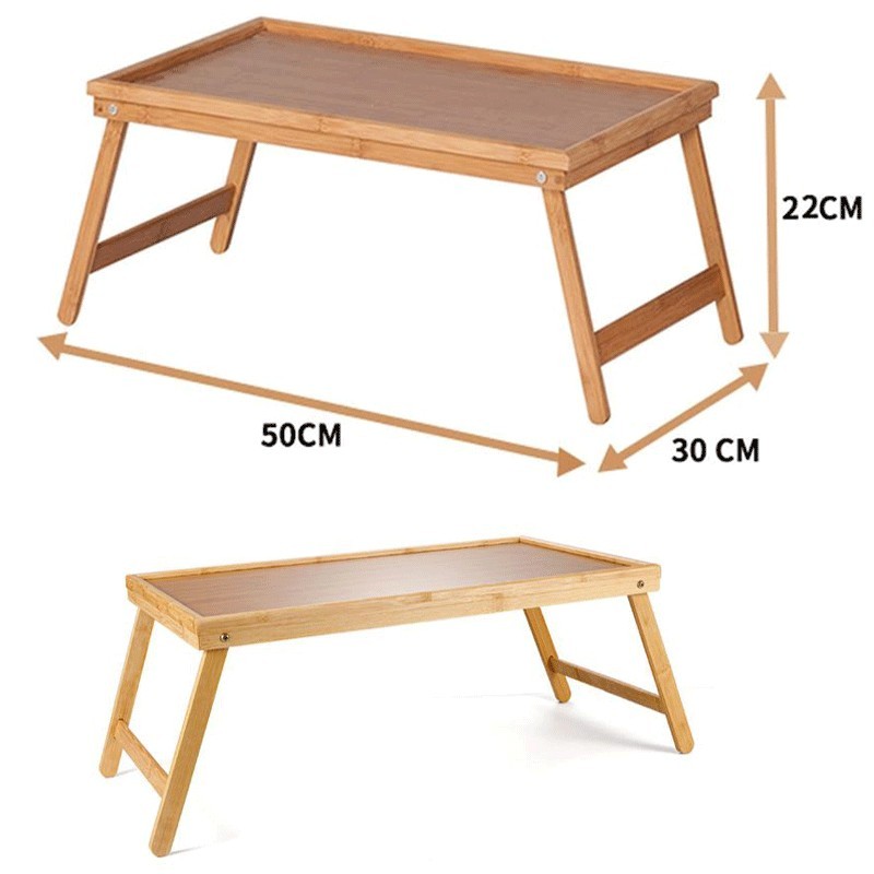 WeHome Vassoio da letto in bamboo multiuso colazione 50x30 cm con p...