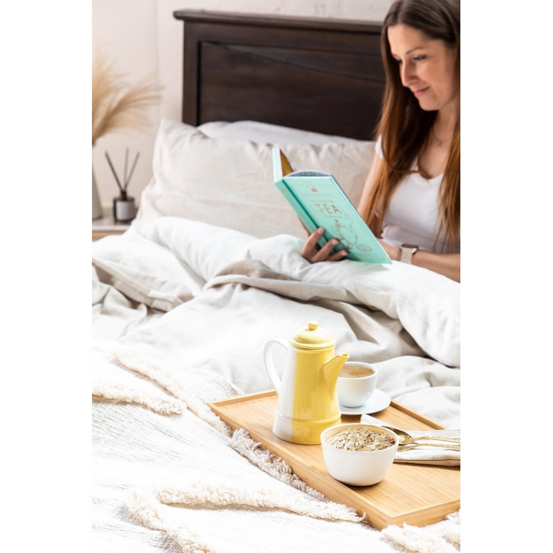 WeHome Vassoio da letto in bamboo multiuso colazione 50x30 cm con p...