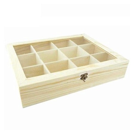 SCATOLE PORTA BUSTINE THE INFUSI IN LEGNO 12 POSTI CAMOMILLA FILTRI TISANE CASA