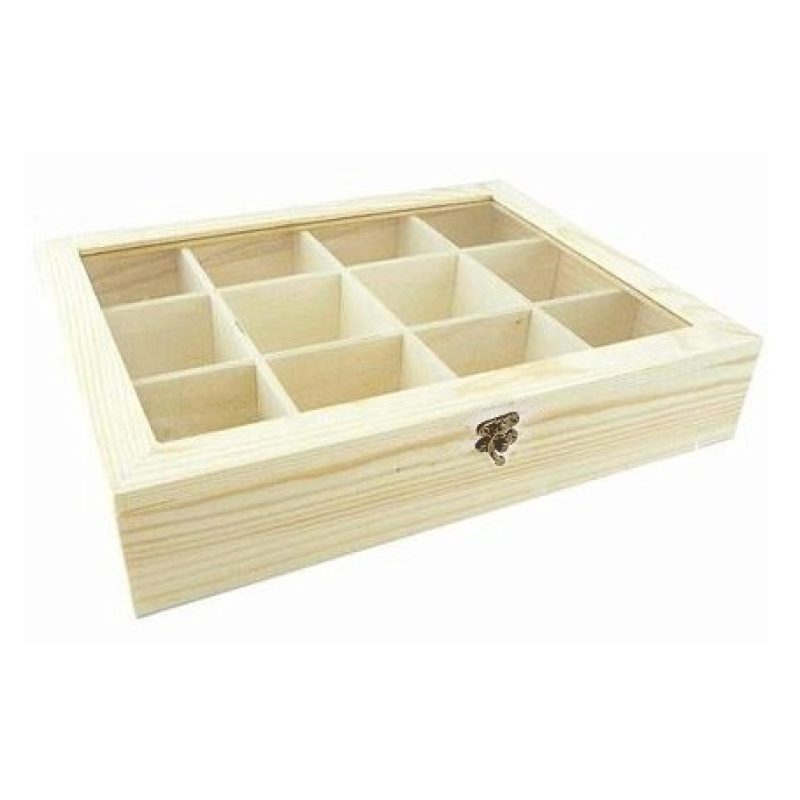 Hongu SCATOLE PORTA BUSTINE THE INFUSI IN LEGNO 12 POSTI CAMOMILLA ...