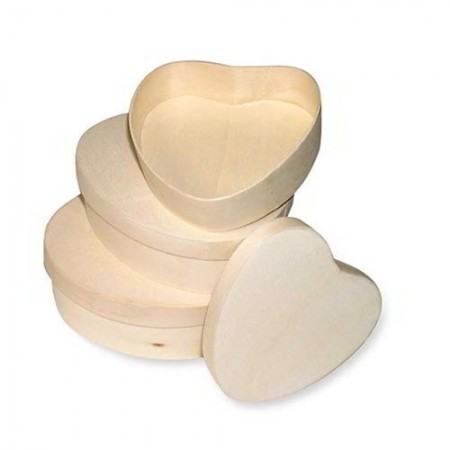Set 12 Pezzi Scatole Box Regali portaconfetti cuore bomboniere legno scatolina