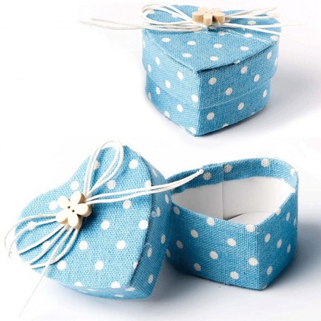 Set 12 Pezzi Scatole Box Regali portaconfetti cuore bomboniere legno scatolina