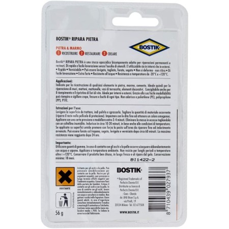 Bostik Ripara Pietra blister 56g - Stucco Epossidico marmo calcestruzzo stick