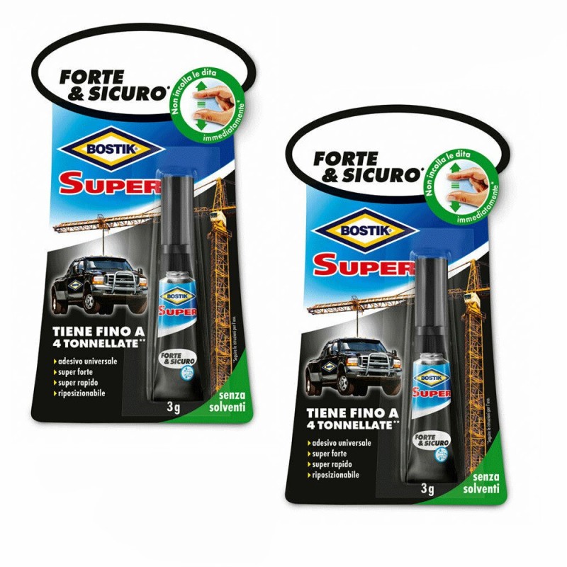 2x COLLA ADESIVO UNIVERSALE ISTANTANEO MODELLABILE SUPER FORTE E SICURO BOSTIK
