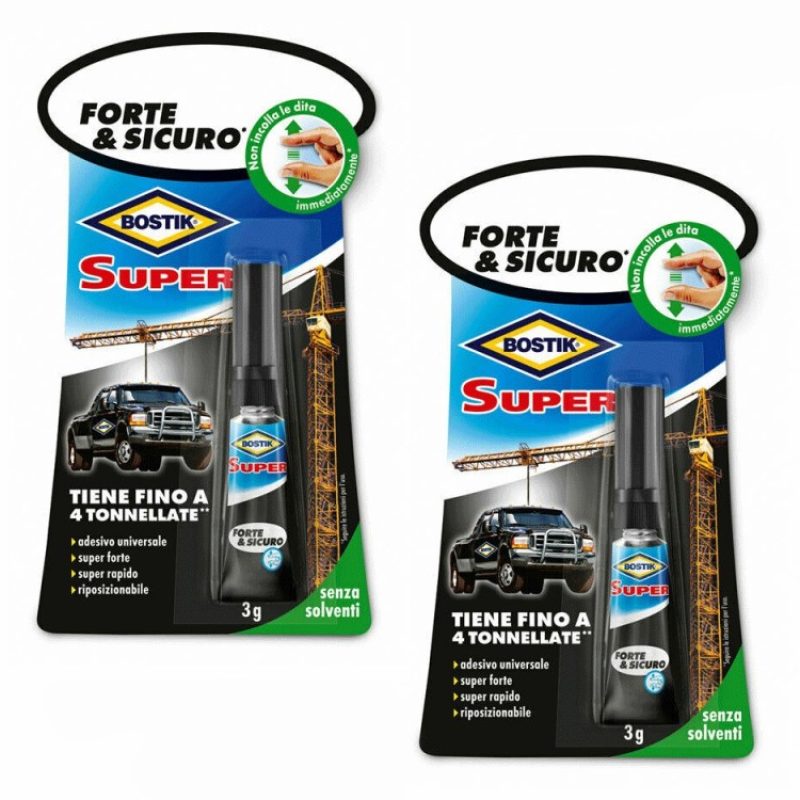 Bostik 2x COLLA ADESIVO UNIVERSALE ISTANTANEO MODELLABILE SUPER FOR...