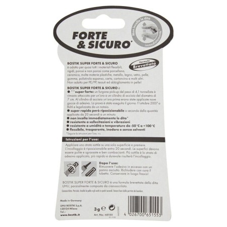 2x COLLA ADESIVO UNIVERSALE ISTANTANEO MODELLABILE SUPER FORTE E SICURO BOSTIK