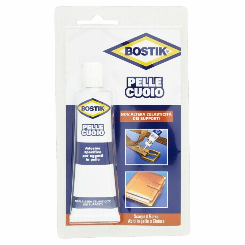 BOSTIK COLLA ADESIVO PER PELLE CUOIO SIGILLANTE 50 g SCARPE BORSE ABITI CINTURE
