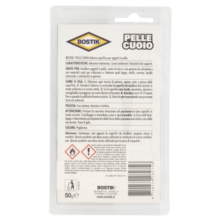 BOSTIK COLLA ADESIVO PER PELLE CUOIO SIGILLANTE 50 g SCARPE BORSE ABITI CINTURE