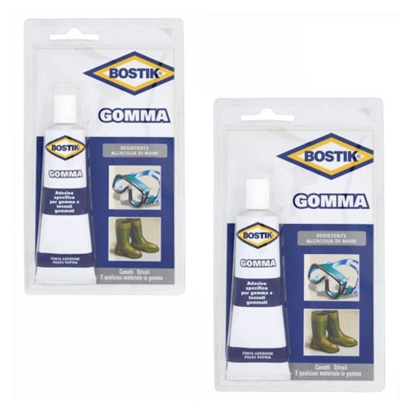 2x Colla adesivo salda tessuti gommati canotti stivali suole 50g BO...