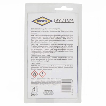 2x Colla adesivo salda tessuti gommati canotti stivali suole 50g BOSTIK GOMMA 