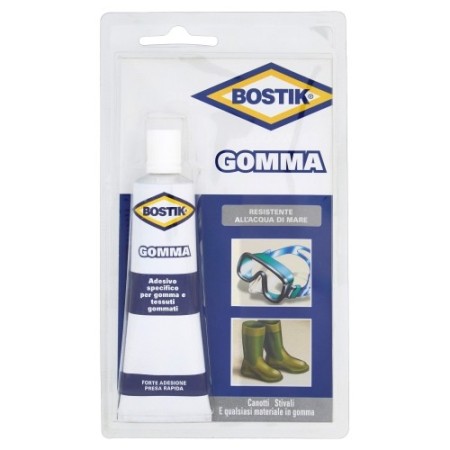 2x Colla adesivo salda tessuti gommati canotti stivali suole 50g BOSTIK GOMMA 
