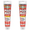 Bostik 2x Bostik Poly Max Cristal Express Tubo Cartuccia 115g adesi...