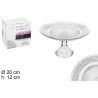 ALZATA IN VETRO CAMPANA 20 CM. PATISSERIE TORTIERA BUFFET PER DOLCI...