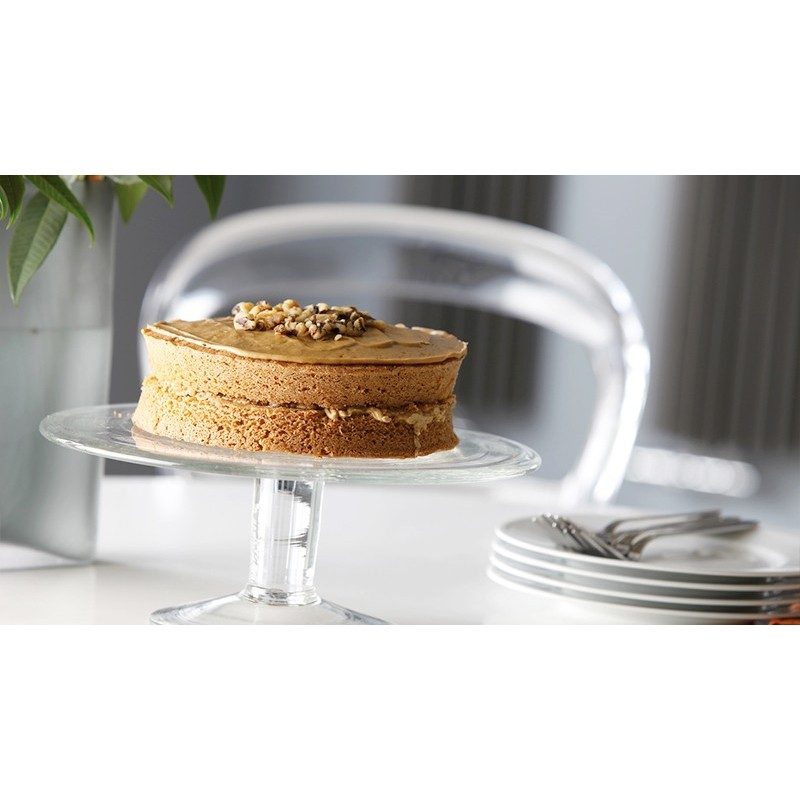 ALZATA IN VETRO CAMPANA 20 CM. PATISSERIE TORTIERA BUFFET PER DOLCI...