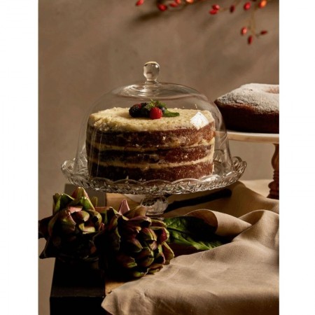 ALZATA IN VETRO CAMPANA 20 CM. PATISSERIE TORTIERA BUFFET PER DOLCI BAR PIATTO