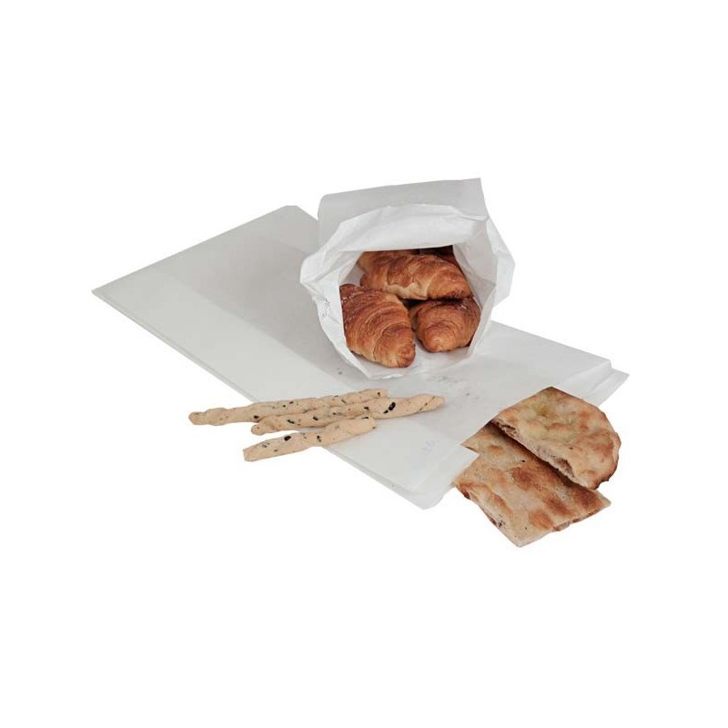 Sacchetti Carta Kraft Bianchi Per Pane - 200 Pezzi, 10+9x20 Cm, Grammatura 40g/mq, Eco Per Alimenti