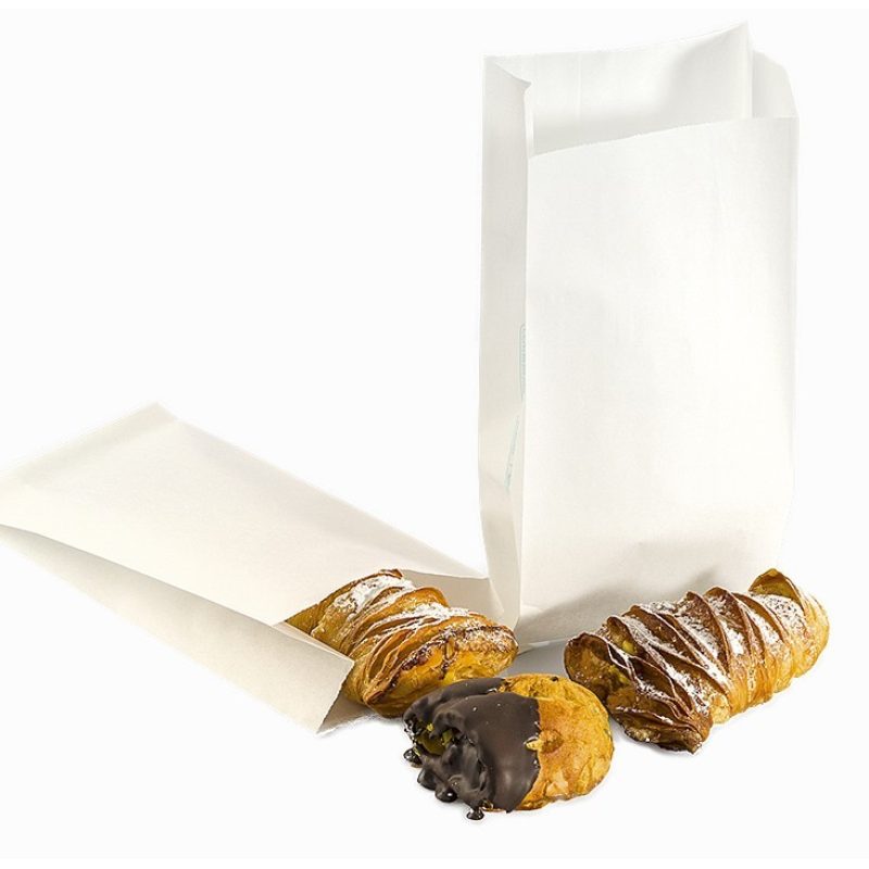 Tuninetti 100 Buste sacchetti in carta bianca alimenti pane dolci f...