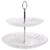ALZATA CON 2 PIANI PORTA DOLCI FRUTTA ALZATINA VETRO DA 20/25 cm CE...