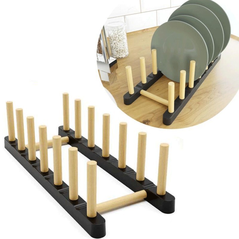 SCOLAPIATTI LEGNO PER PIATTI VASSOI ORGANIZER DA TAVOLA SERVIZIO PORTA CUCINA