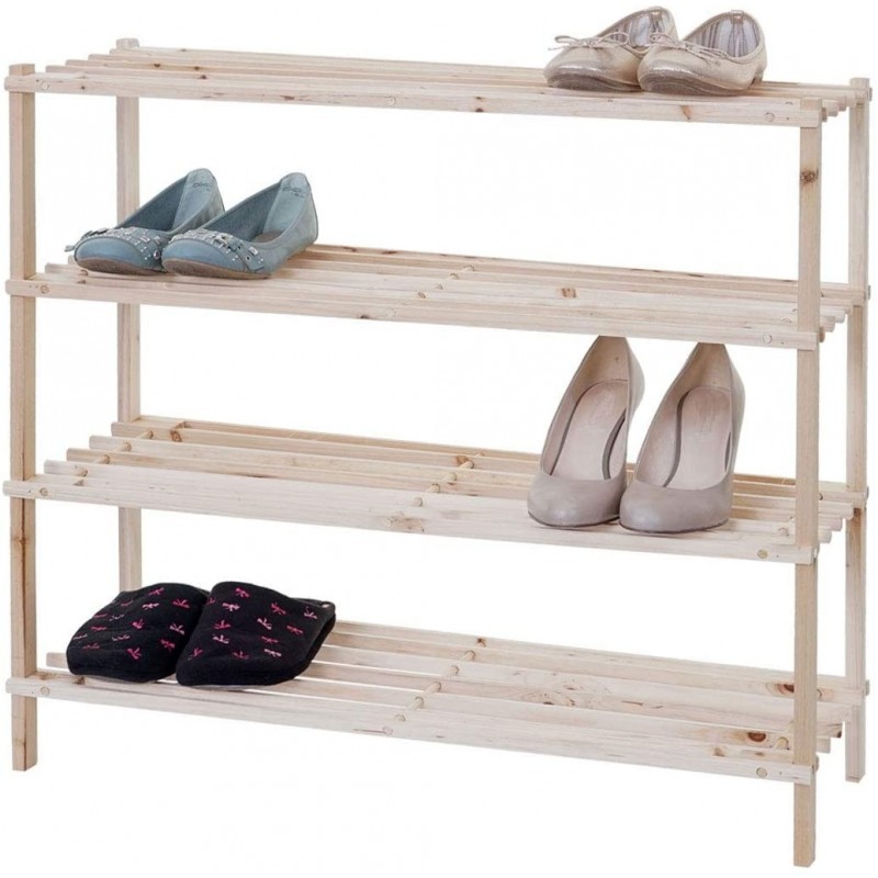 SCARPIERA SALVASPAZIO INGRESSO LEGNO PANCA 4 RIPIANI SCAFFALE MOBILEPORTA SCARPE