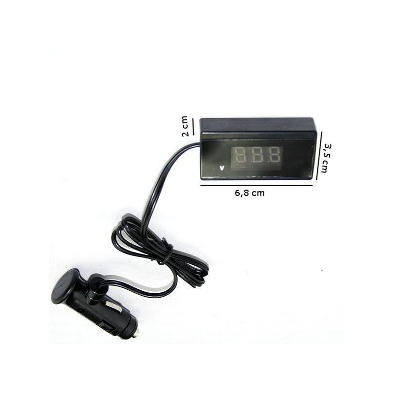Display monitoratore voltaggio batteria auto LED con presa accendi sigari