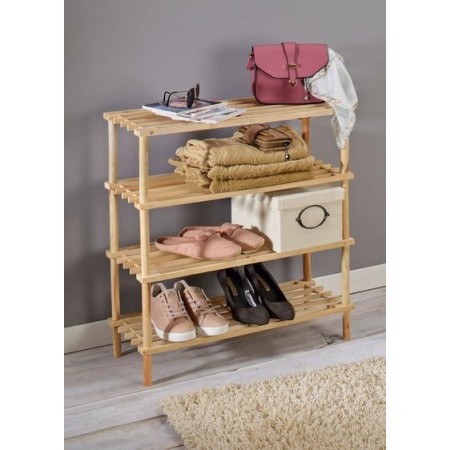 SCARPIERA SALVASPAZIO INGRESSO LEGNO PANCA 4 RIPIANI SCAFFALE MOBILEPORTA SCARPE