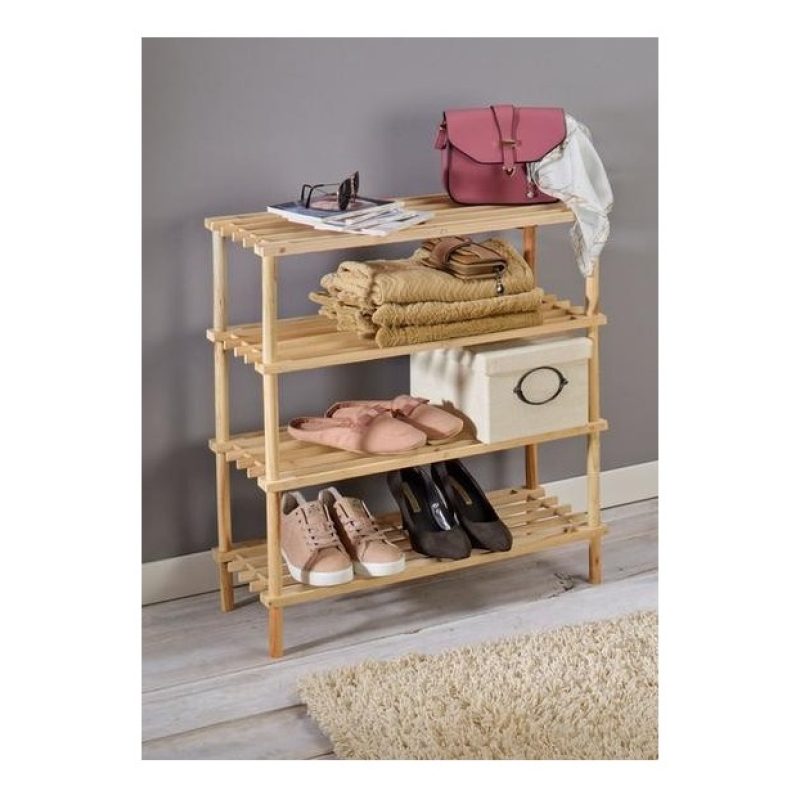 WeHome SCARPIERA SALVASPAZIO INGRESSO LEGNO PANCA 4 RIPIANI SCAFFAL...