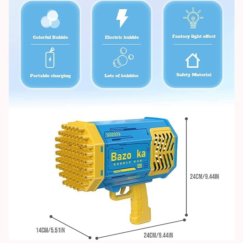 Hongu Pistola per Bolle di sapone 69 fori giocattolo con led bambin...