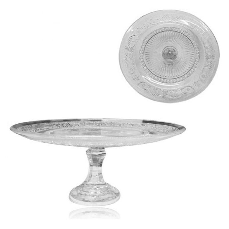 ALZATA IN VETRO CAMPANA 20 CM. PATISSERIE TORTIERA BUFFET PER DOLCI...