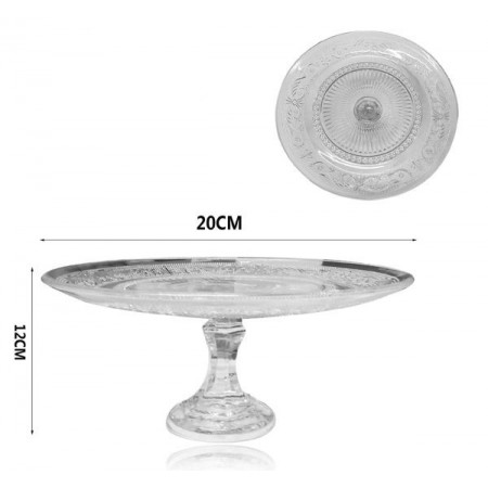 ALZATA IN VETRO CAMPANA 20 CM. PATISSERIE TORTIERA BUFFET PER DOLCI BAR PIATTO