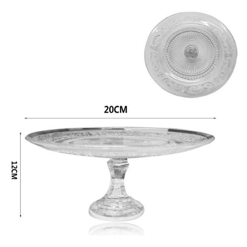 ALZATA IN VETRO CAMPANA 20 CM. PATISSERIE TORTIERA BUFFET PER DOLCI...