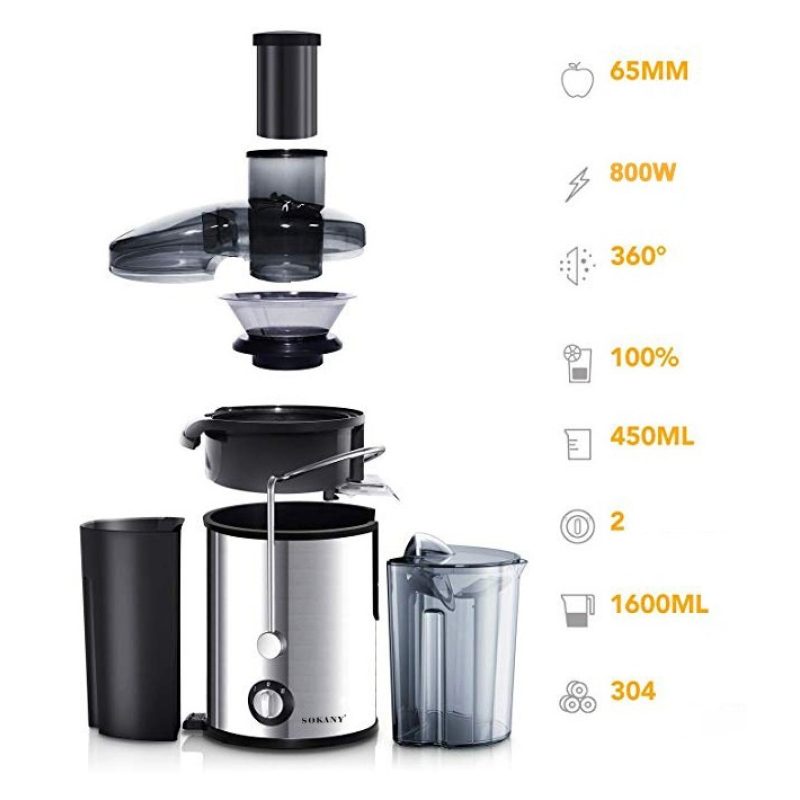 Sokany CENTRIFUGA ESTRATTORE DI SUCCO PER FRUTTA E VERDURA 500w POL...