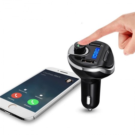 Trasmettitore Bluetooth FM Auto Doppia Porta Ricarica USB MP3 vivavoce radio