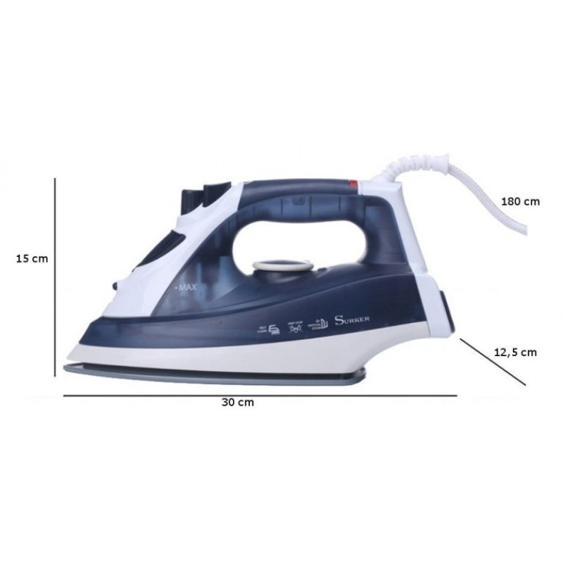 Ferro da stiro a vapore regolabile piastra in ceramica surker 2200w 400ml