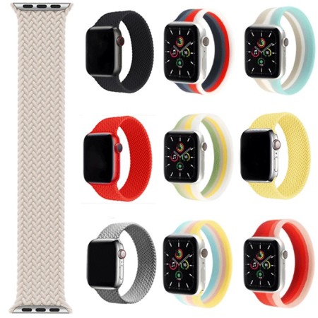 Cinturino Apple Watch 42/44 mm in silicone intrecciato elastico orologio maglia