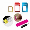 2x Kit Adattatore 5in1 Nano Micro Estrattore Sim Card Convertitore scheda pin