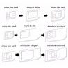 DRIWEI 2x Kit Adattatore 5in1 Nano Micro Estrattore Sim Card Conver...