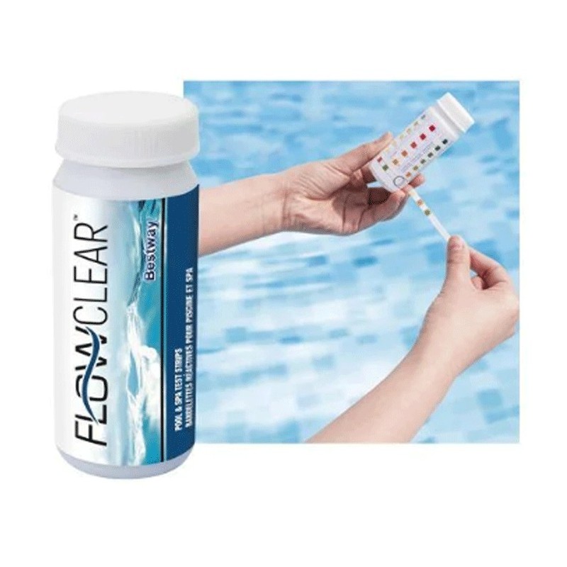 Bestway 100 strisce test 3in1 Analisi CLORO PH ALCALINITÀ ACQUA PISCINA 58142