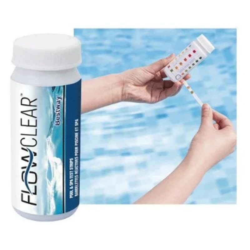 Bestway 100 strisce test 3in1 Analisi CLORO PH ALCALINITÀ ACQUA PIS...