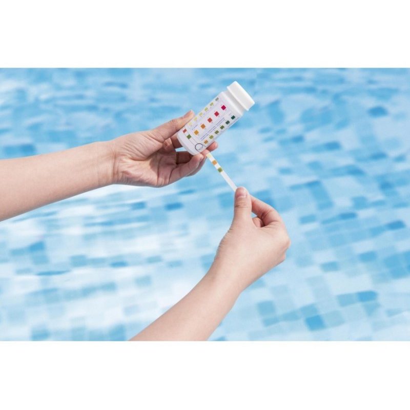 Bestway 100 strisce test 3in1 Analisi CLORO PH ALCALINITÀ ACQUA PIS...