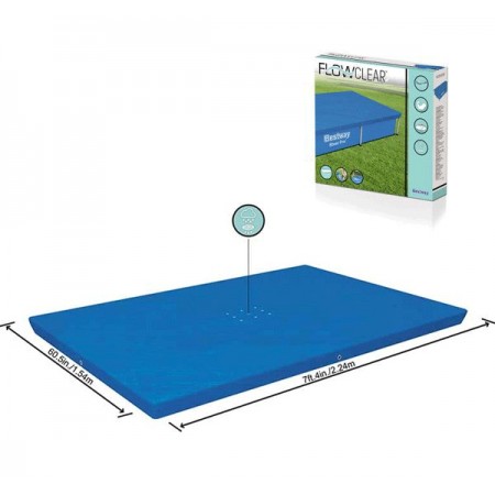 Bestway Telo Copertura per Piscina 221x150cm Fuori Terra Rettangolare Plastica