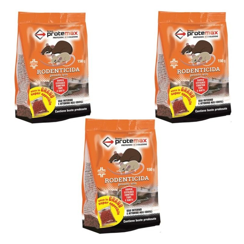 Protemax 3X PROTEMAX ESCA TOPICIDA GRANO VELENO TOPI RATTI DA 150GR...