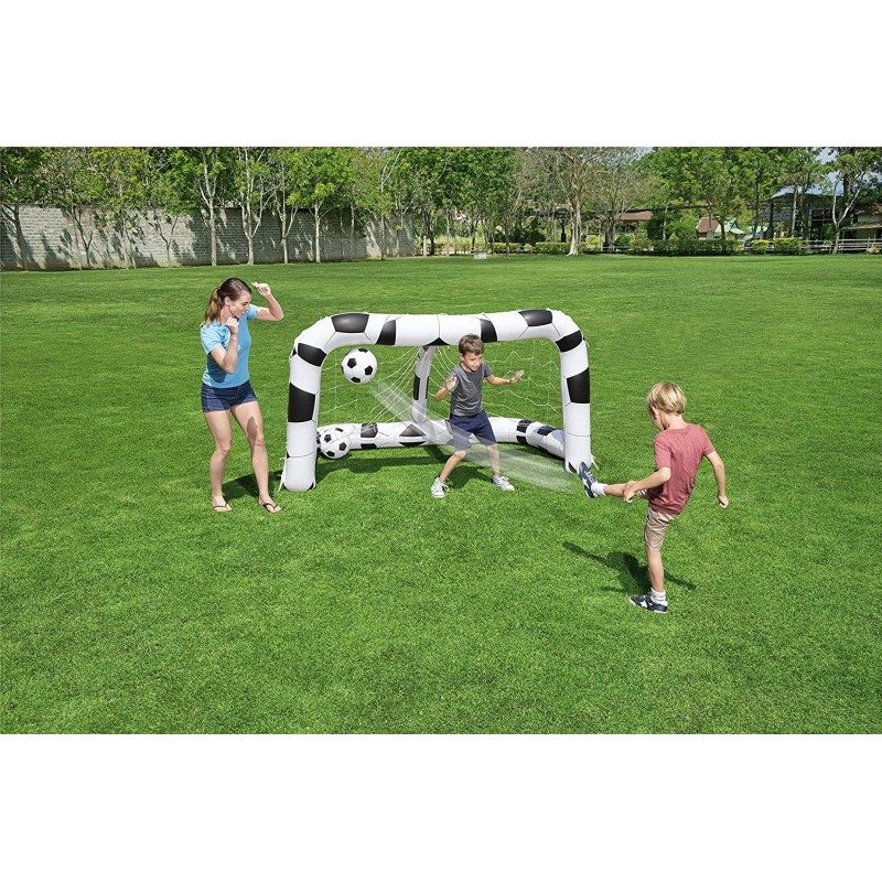 Bestway Porta da calcio Bestway gonfiabile 2 palloni gioco giardino...