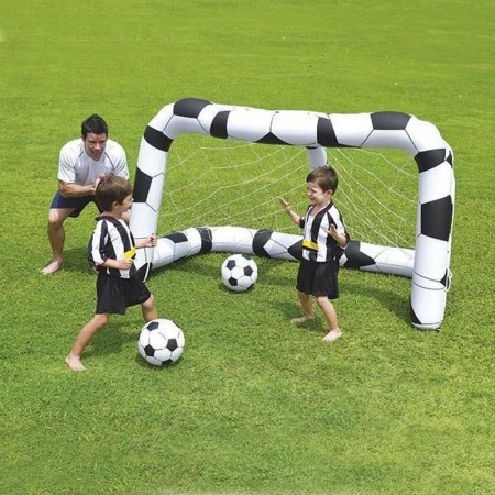 Porta da calcio Bestway gonfiabile 2 palloni gioco giardino mare piscina bambino